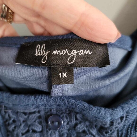 Lily Morgan Navy Blue crepe cold shoulder summer dress - Picture 9 of 11